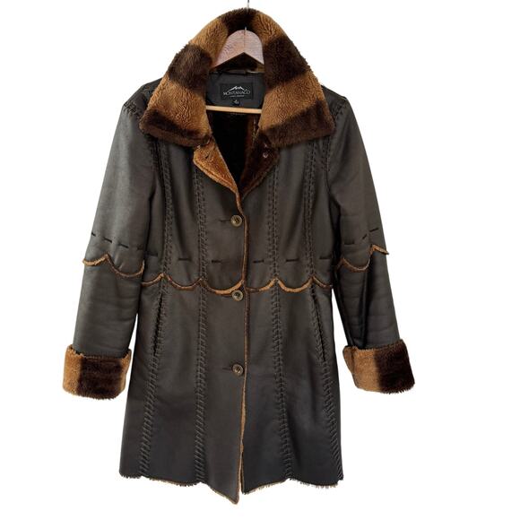 Montanaco dark brown jacket with faux fur trim, size M - Picture 4 of 11